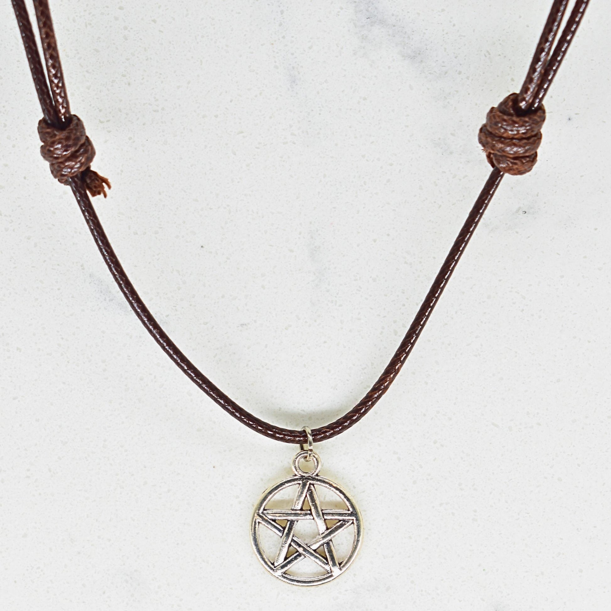 Pentagram Brown Cord Bracelet
