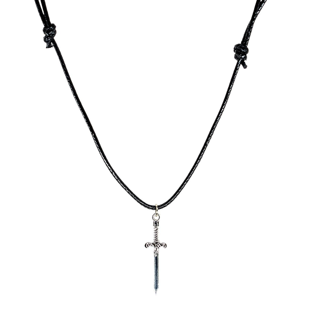 Mystic Elven Dagger Black Cord Necklace
