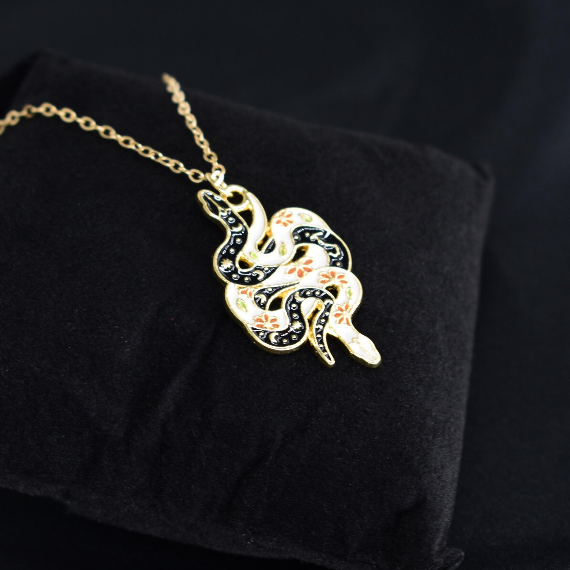 Bohemian Snakes Up & Down Boho Gold Chain Necklace