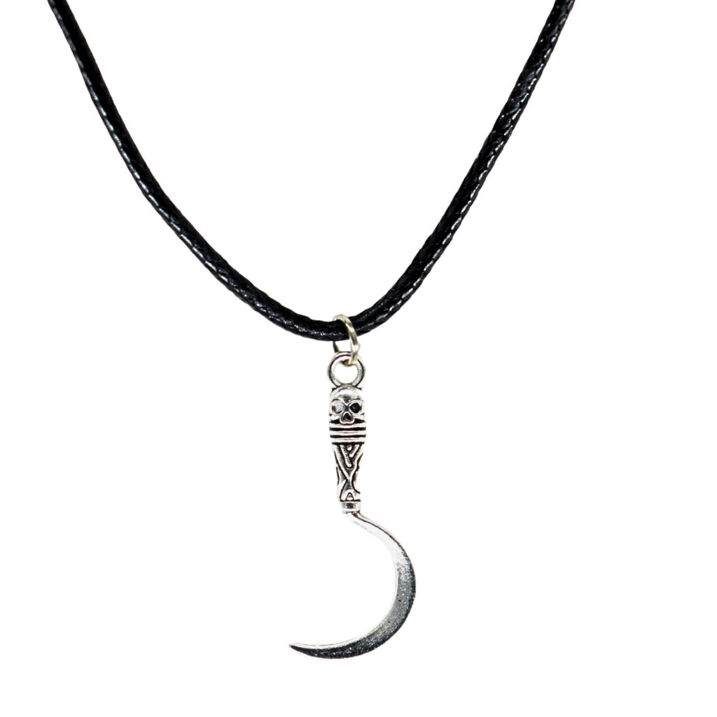 Sickle Fantasy Black Cord Necklace