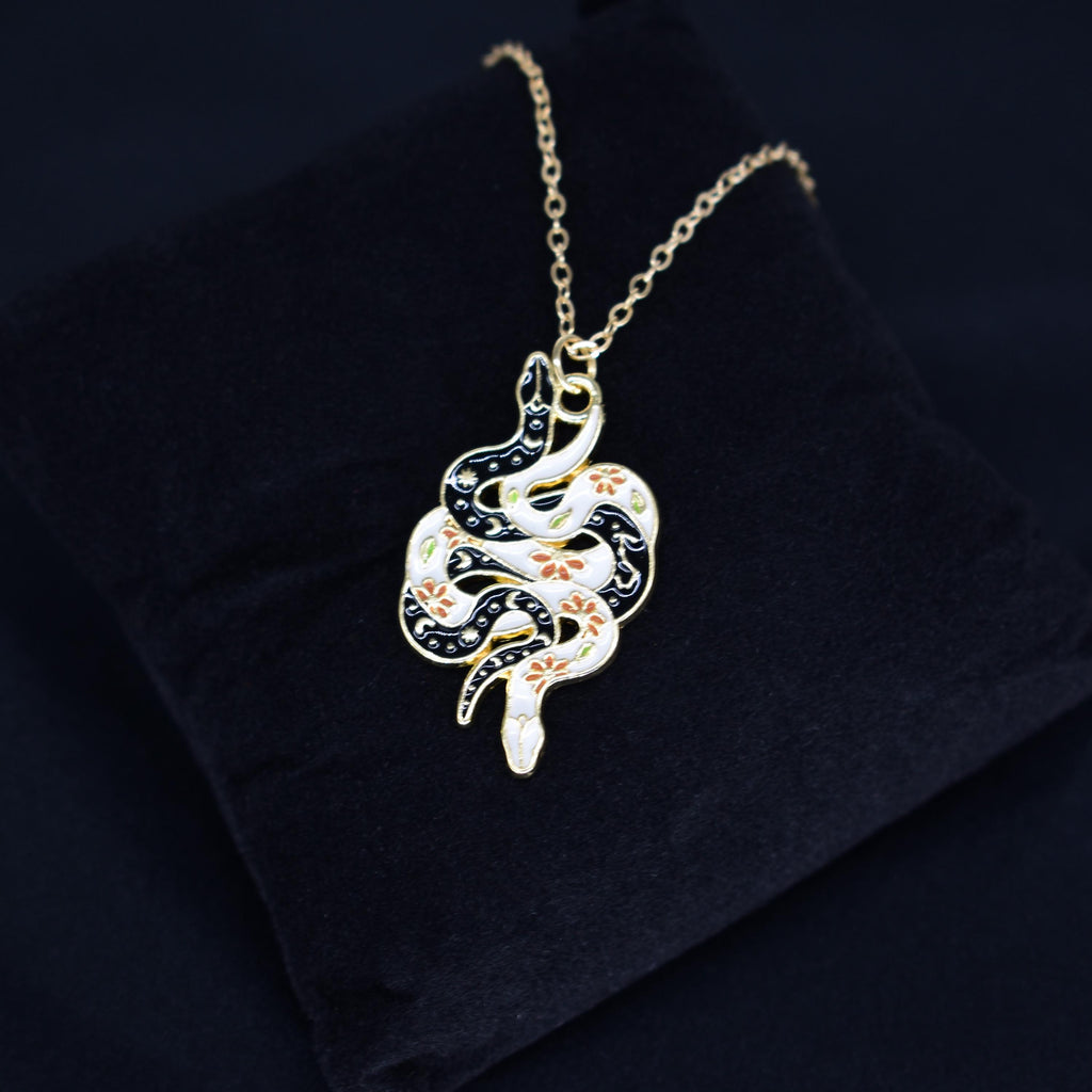 Bohemian Snakes Up & Down Boho Gold Chain Necklace