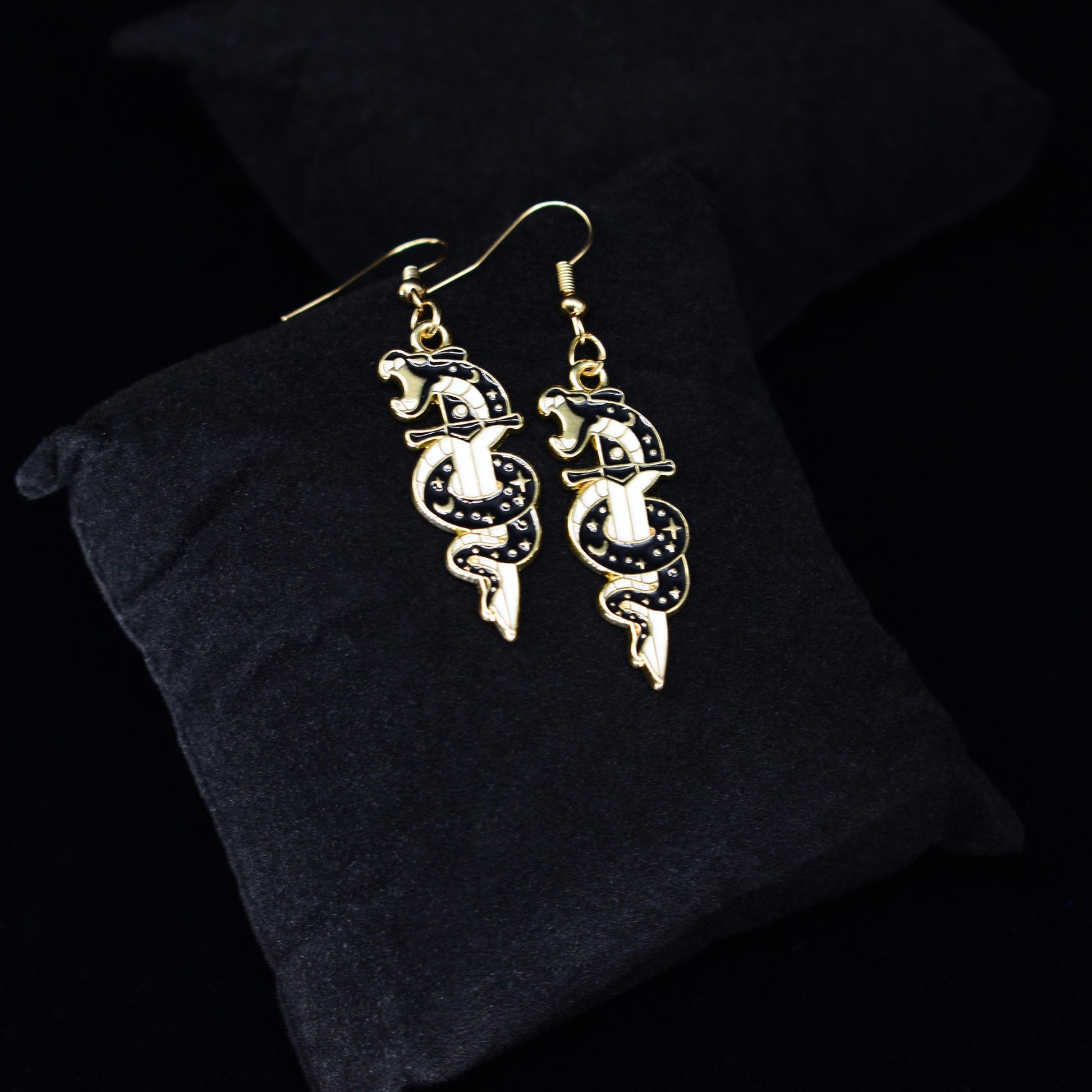 Bohemian Snake Sword Dagger Boho Hook Earring Set