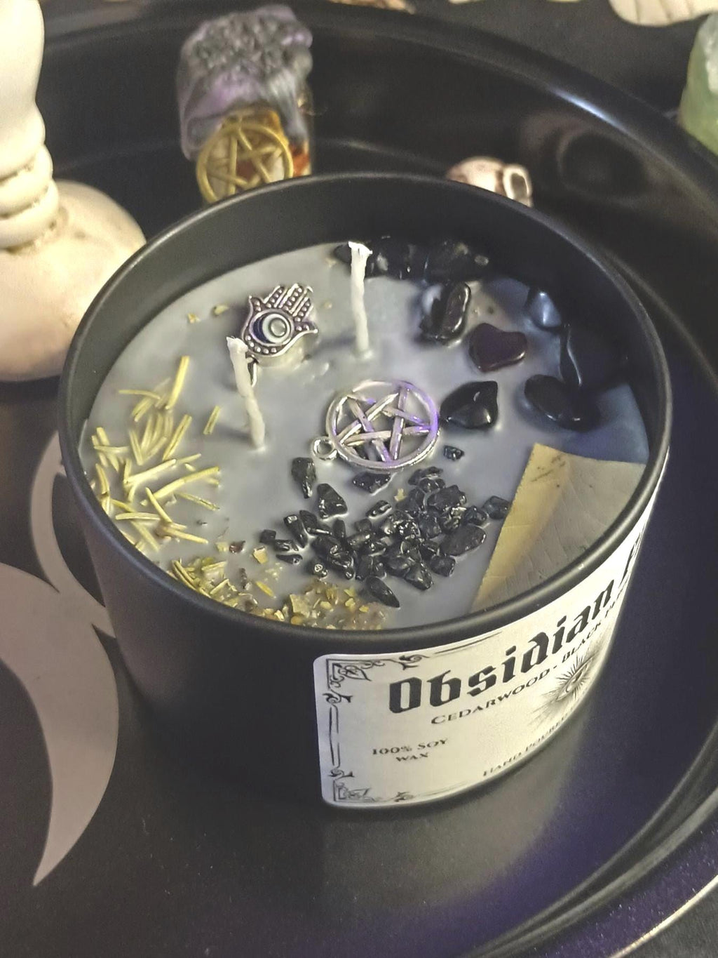 Obisidan Flame Intention Candle Jar