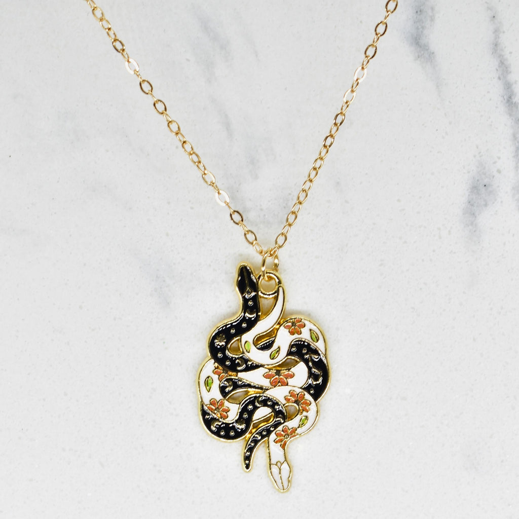 Bohemian Snakes Up & Down Boho Gold Chain Necklace