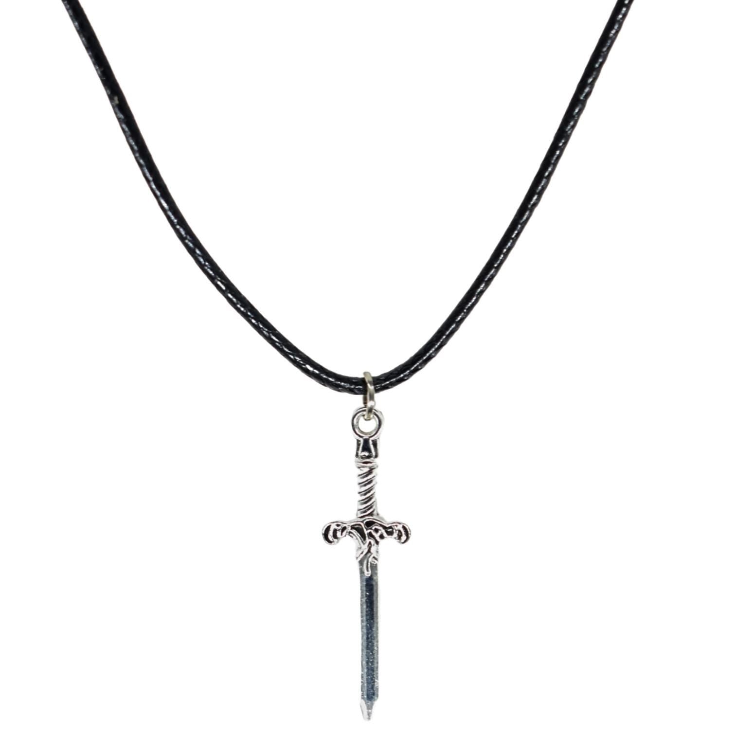 Mystic Elven Dagger Black Cord Necklace