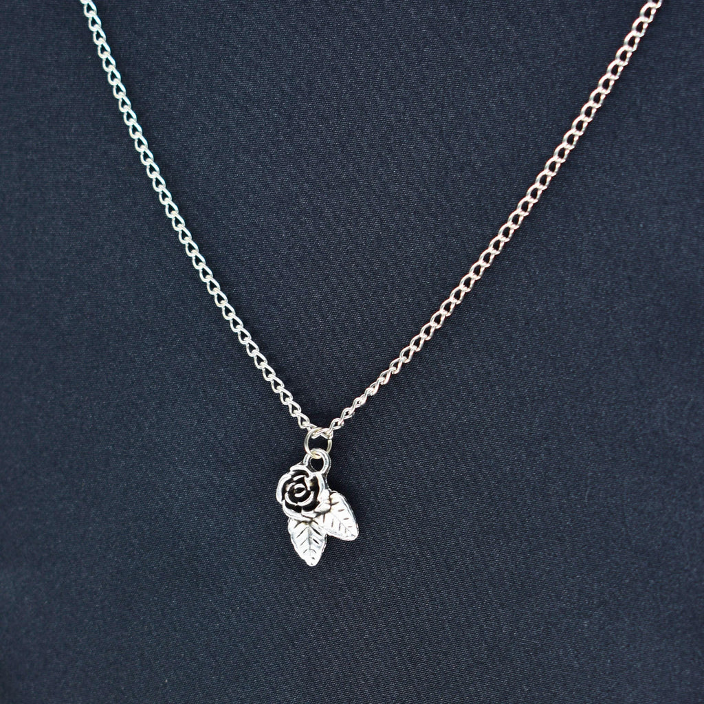 Rose Leaf Silver Chain Necklace