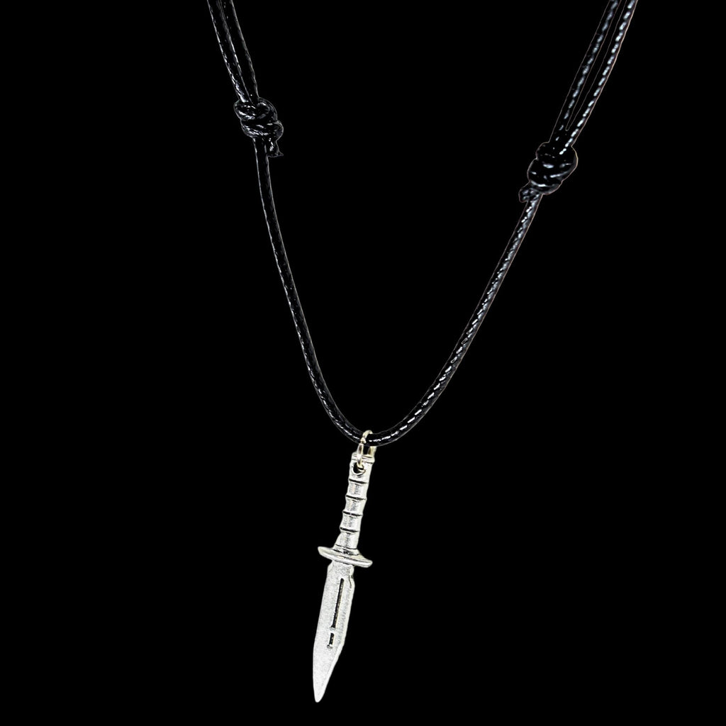 Combat Knife Black Cord Necklace
