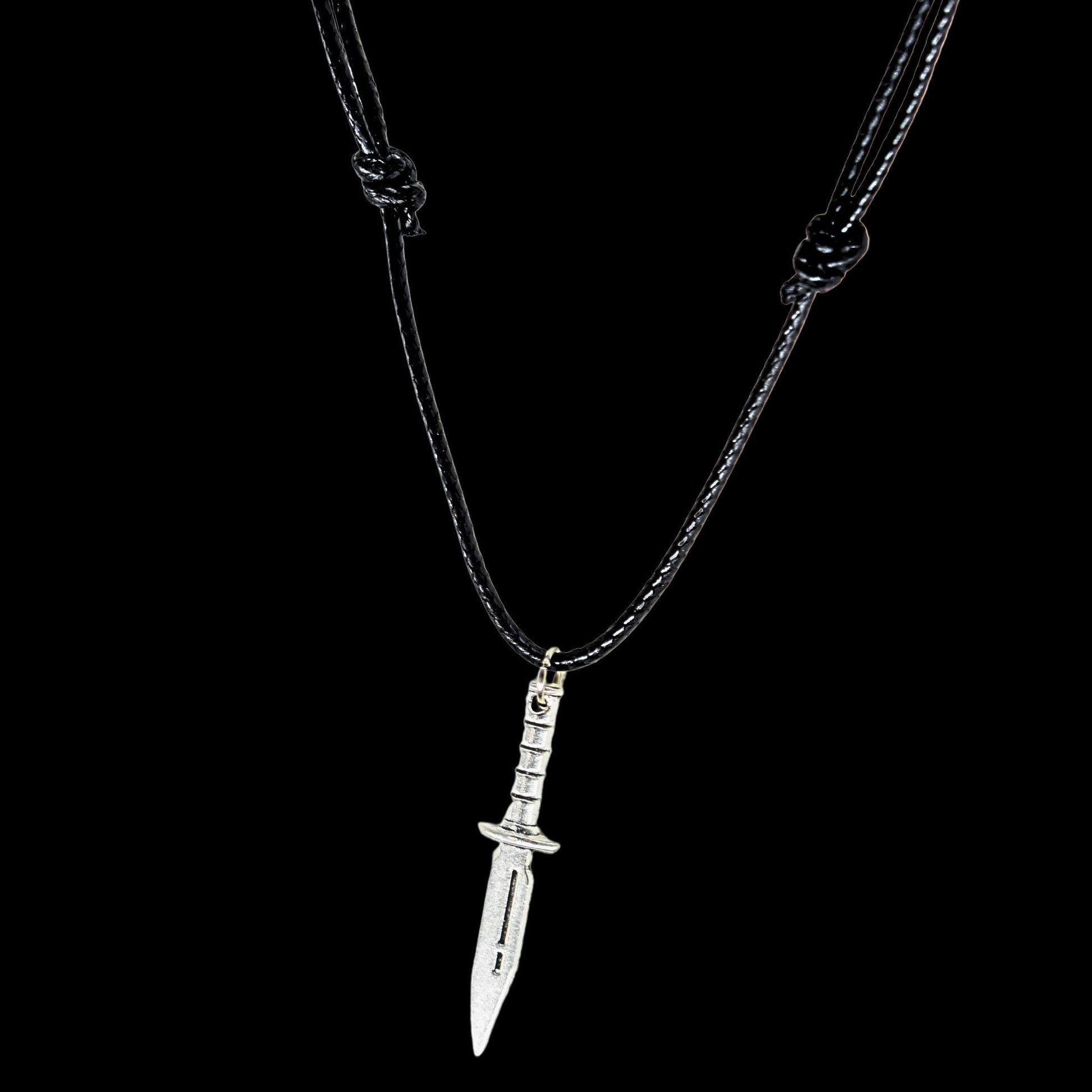 Combat Knife Black Cord Necklace