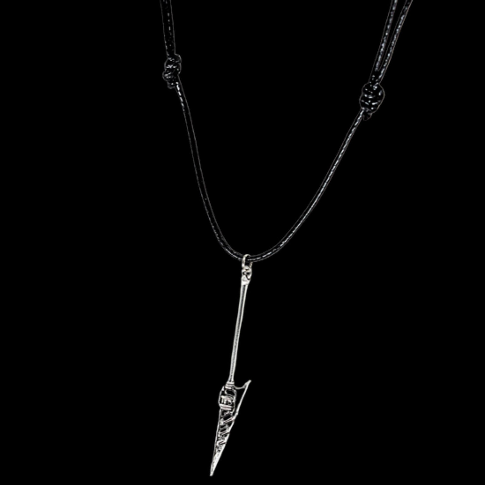 Polearm Black Cord Fantasy Necklace