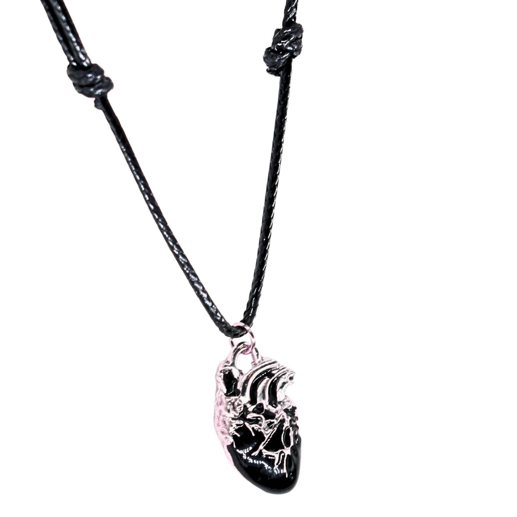Black Heart Black Cord Necklace