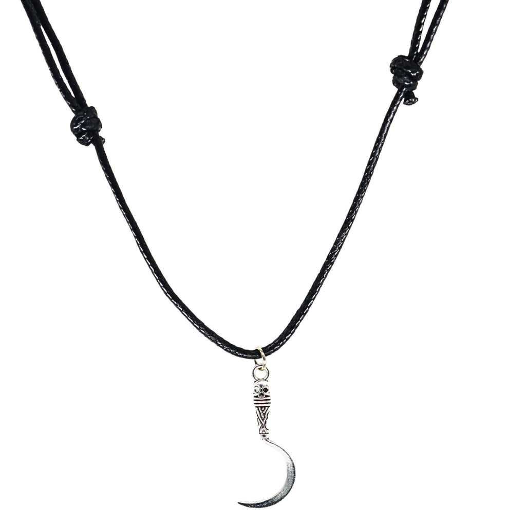 Sickle Fantasy Black Cord Necklace