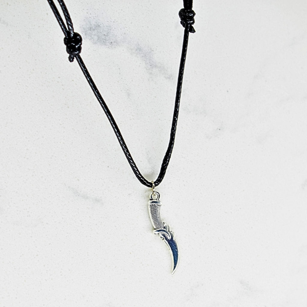Assassin Dagger Black Cord Necklace