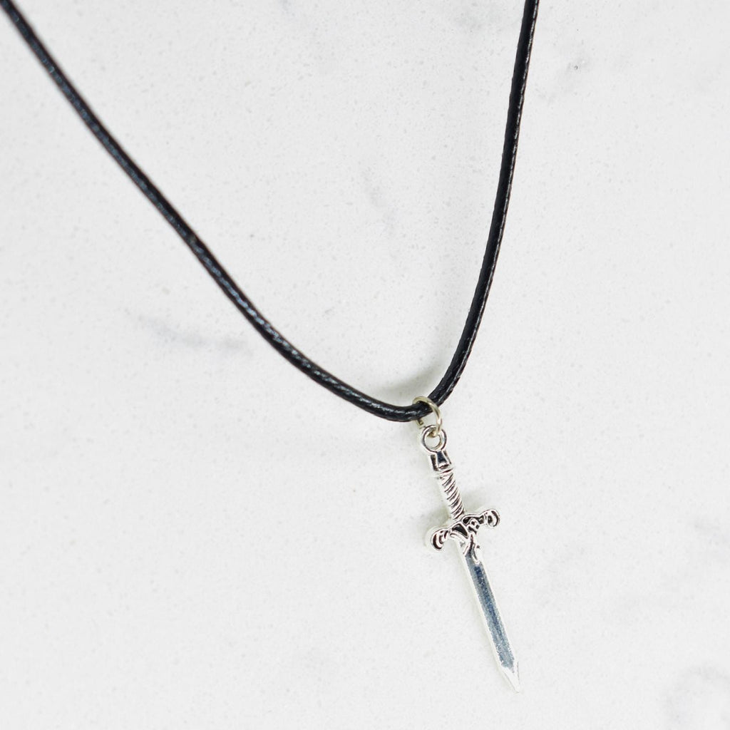 Mystic Elven Dagger Black Cord Necklace