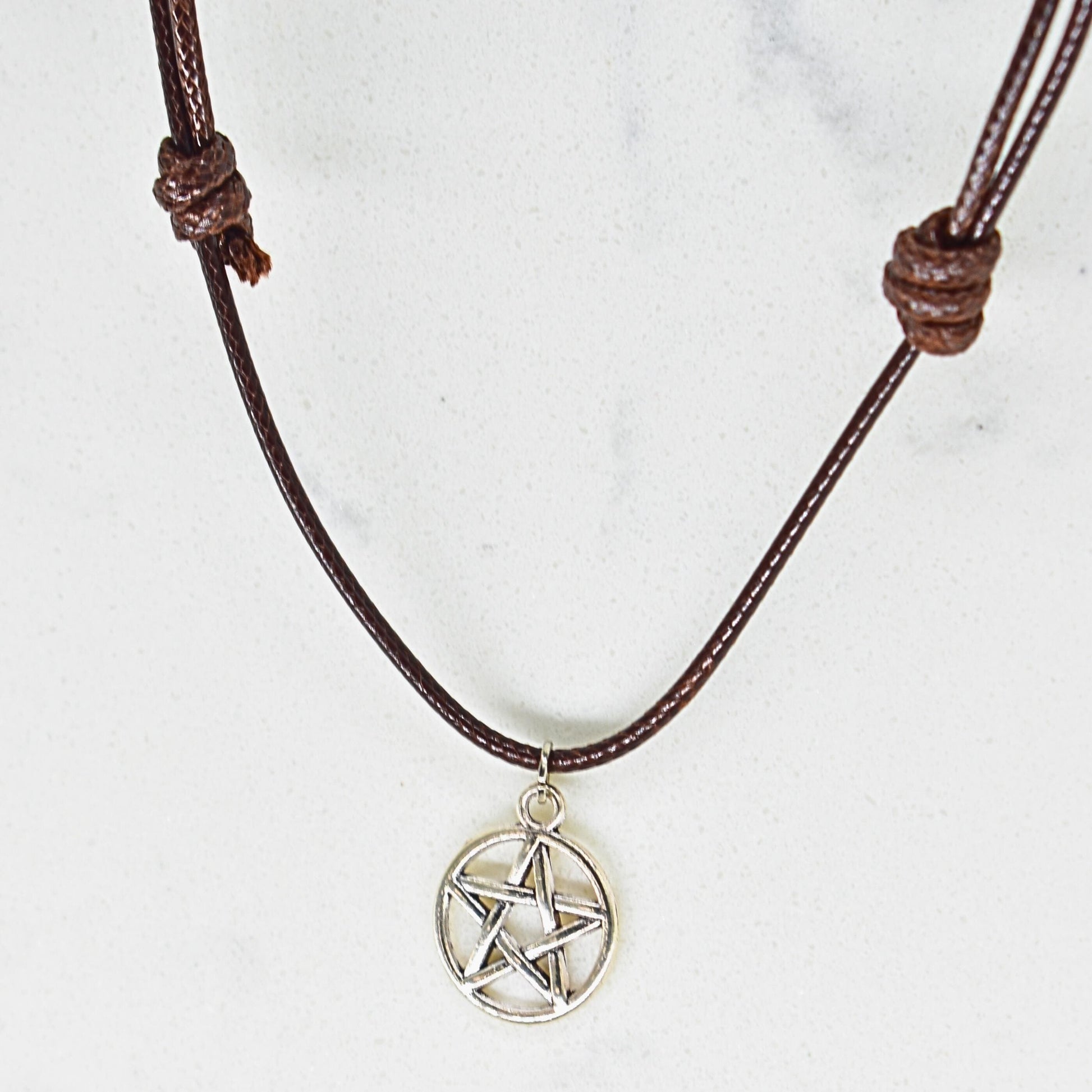 Pentagram Brown Cord Bracelet