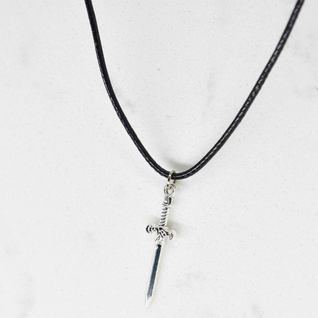 Mystic Elven Dagger Black Cord Necklace