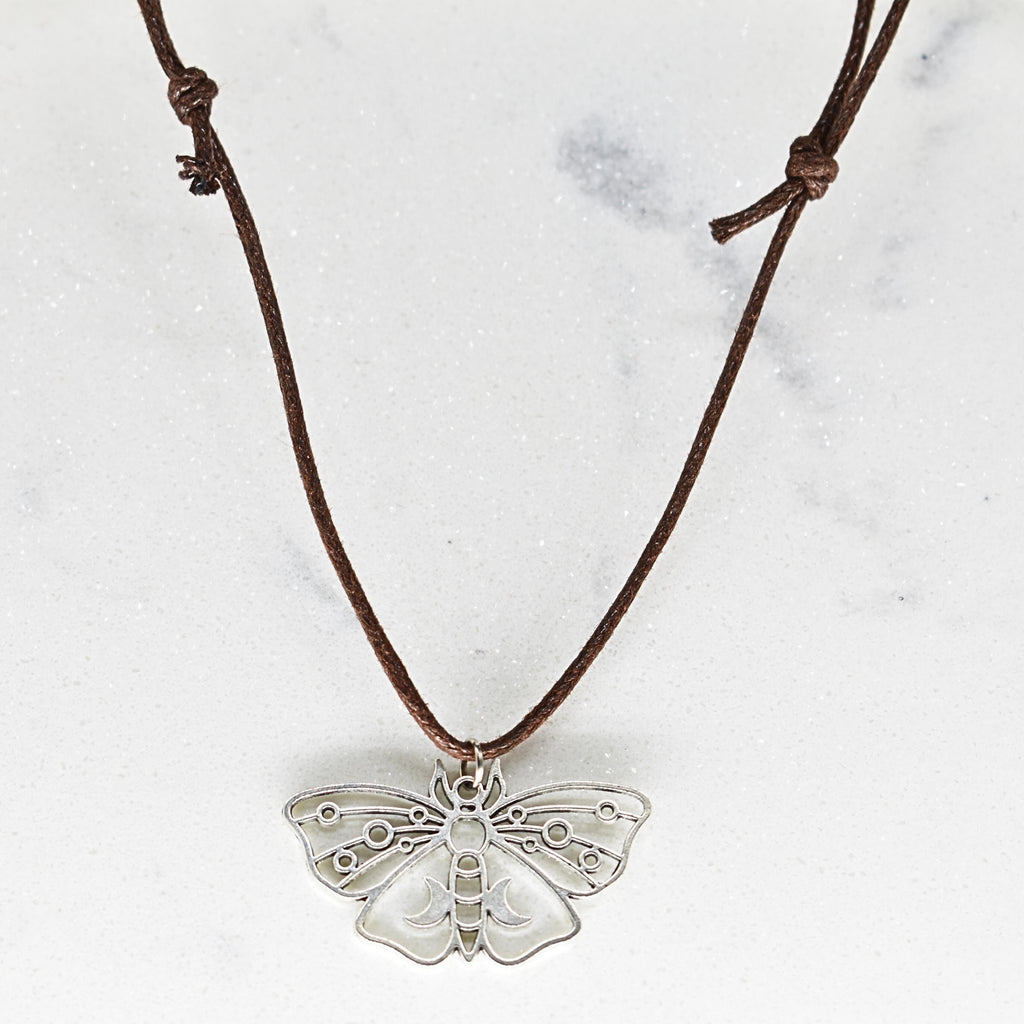 Moth Brown Cord Necklace