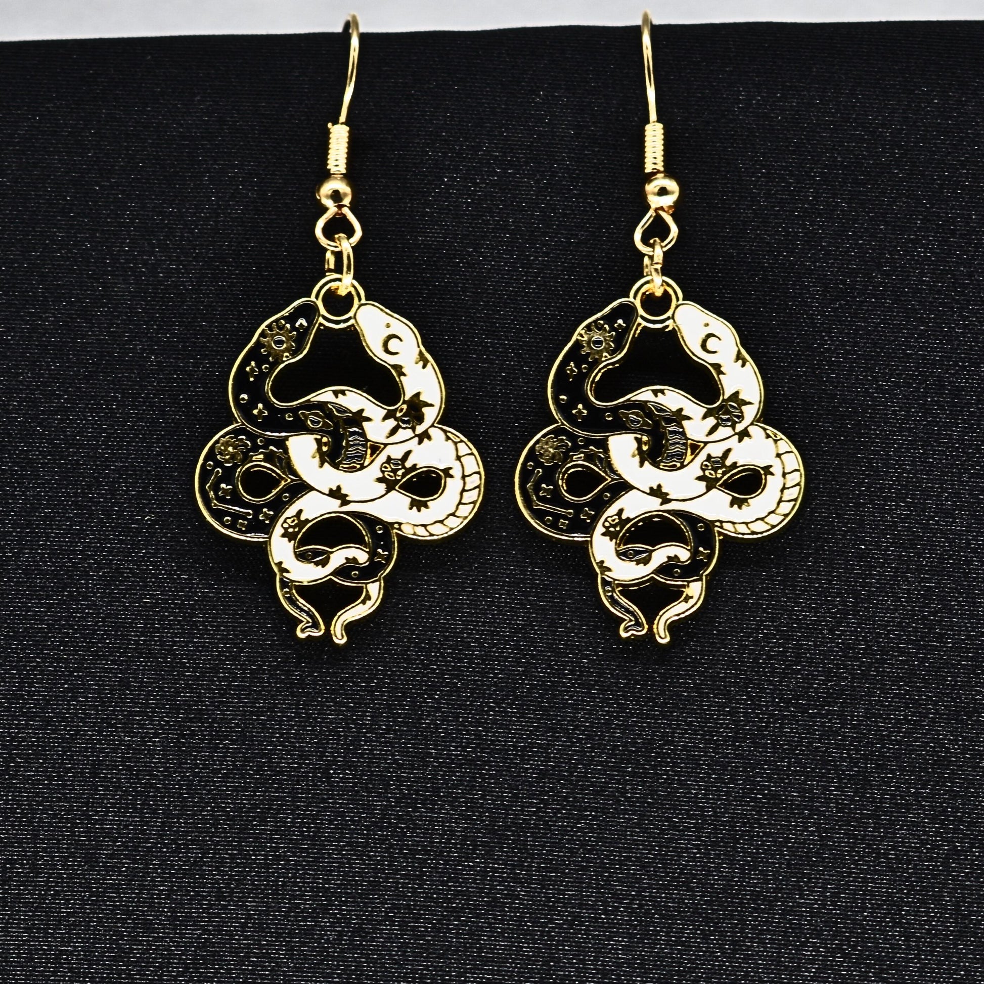 Bohemian Snake Boho Gold Hook Earring Set