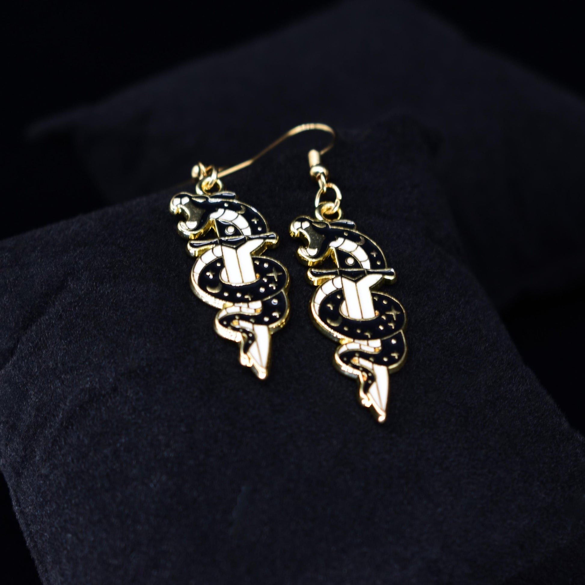 Bohemian Snake Sword Dagger Boho Hook Earring Set
