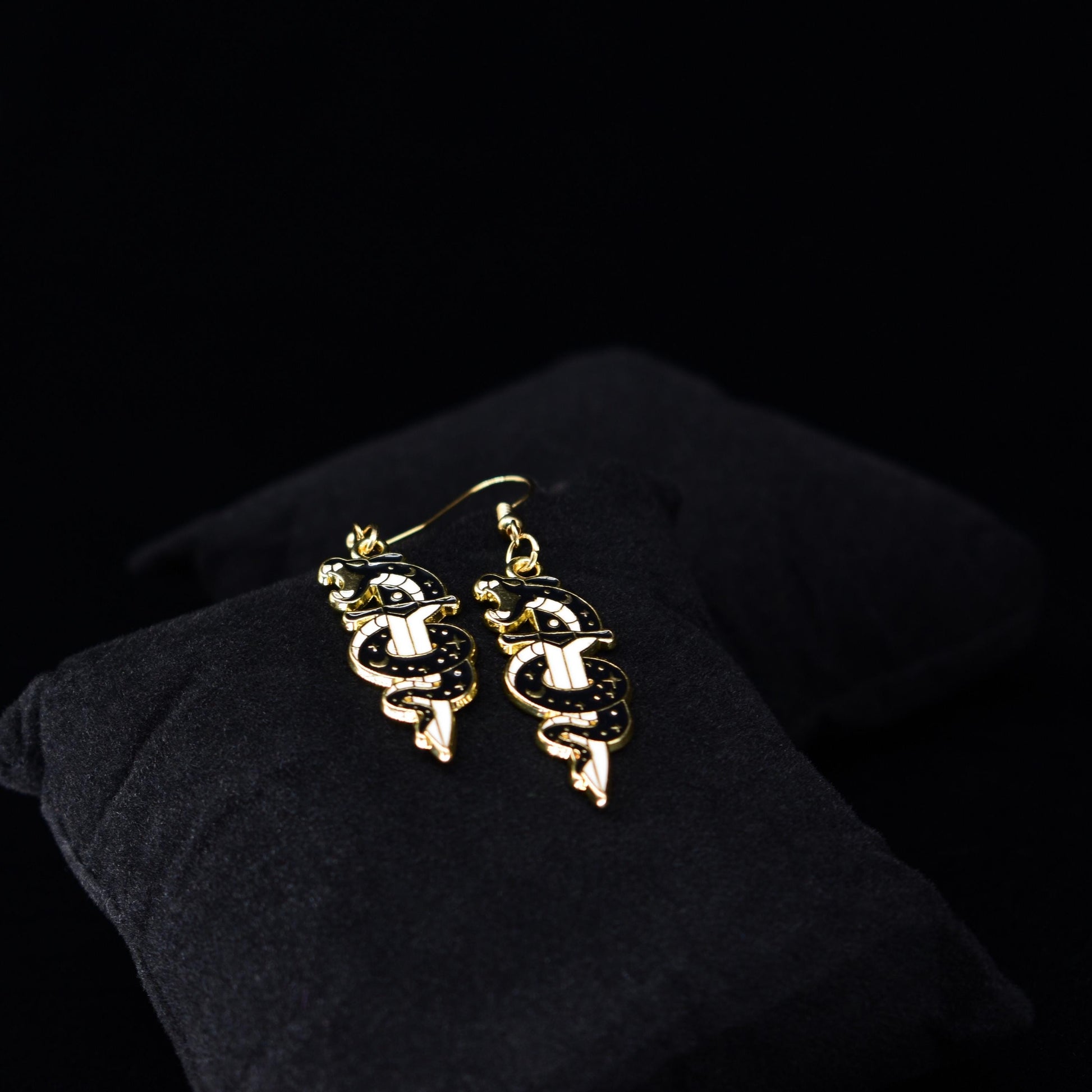 Bohemian Snake Sword Dagger Boho Hook Earring Set