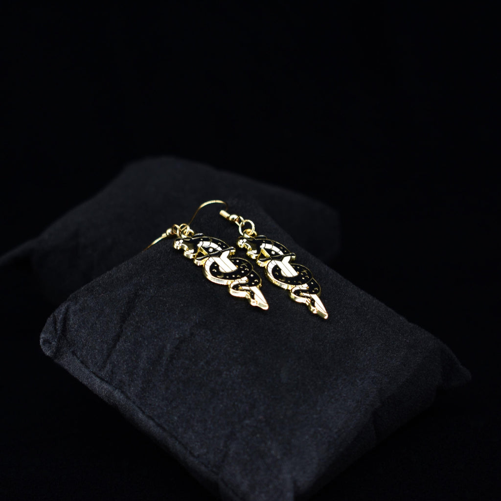 Bohemian Snake Sword Dagger Boho Hook Earring Set