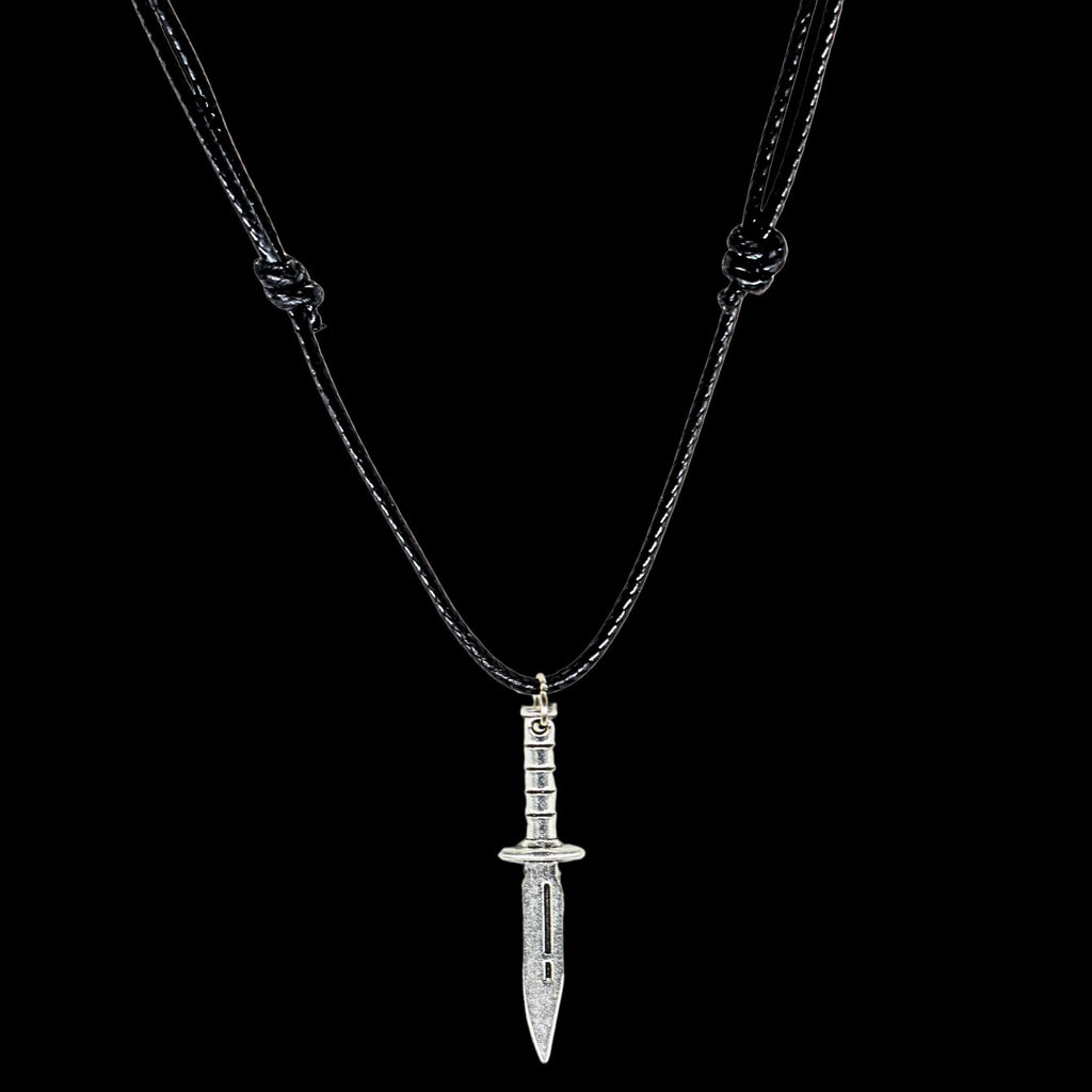 Combat Knife Black Cord Necklace