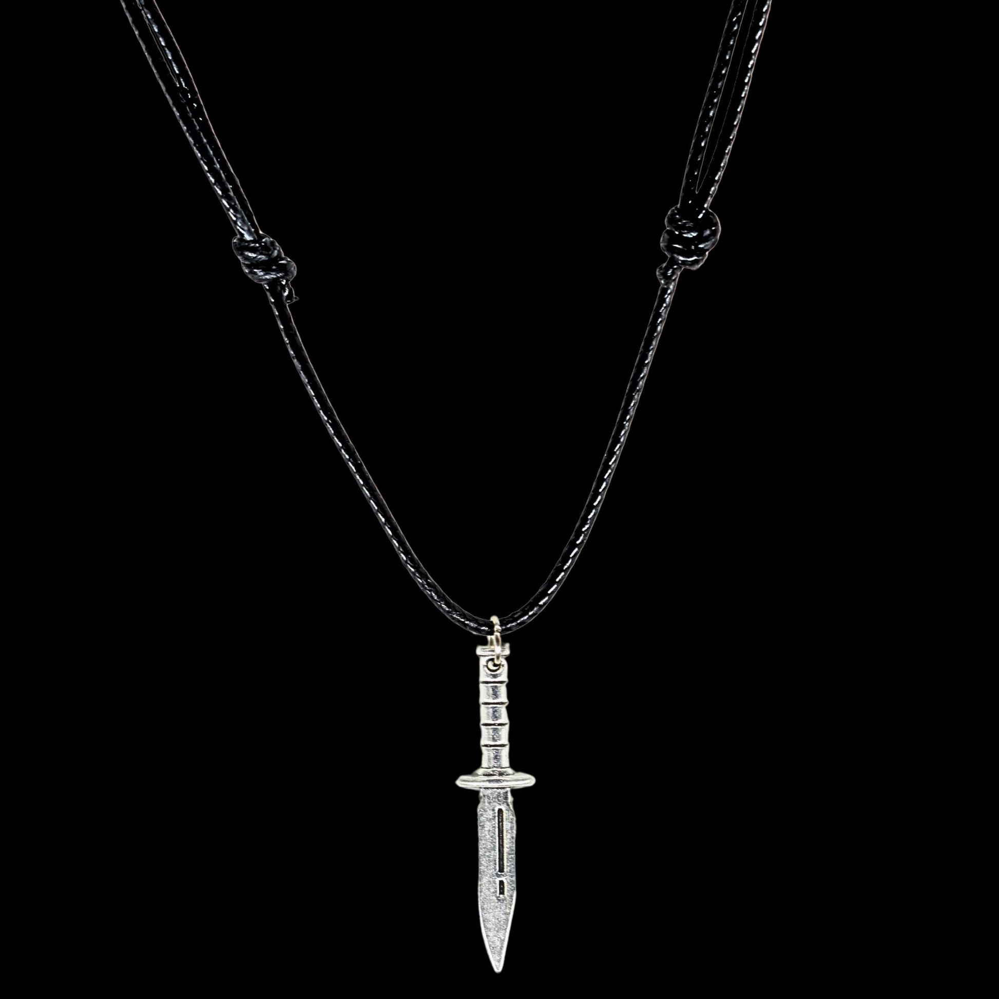 Combat Knife Black Cord Necklace