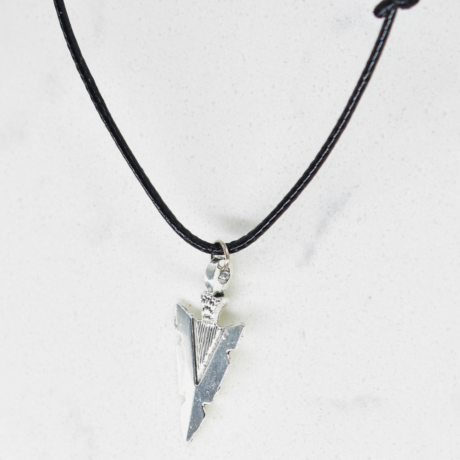 Arrow Head Black Cord Necklace