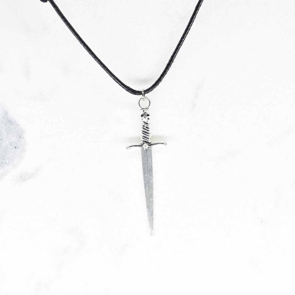 Necromancer Sword Black Cord Necklace