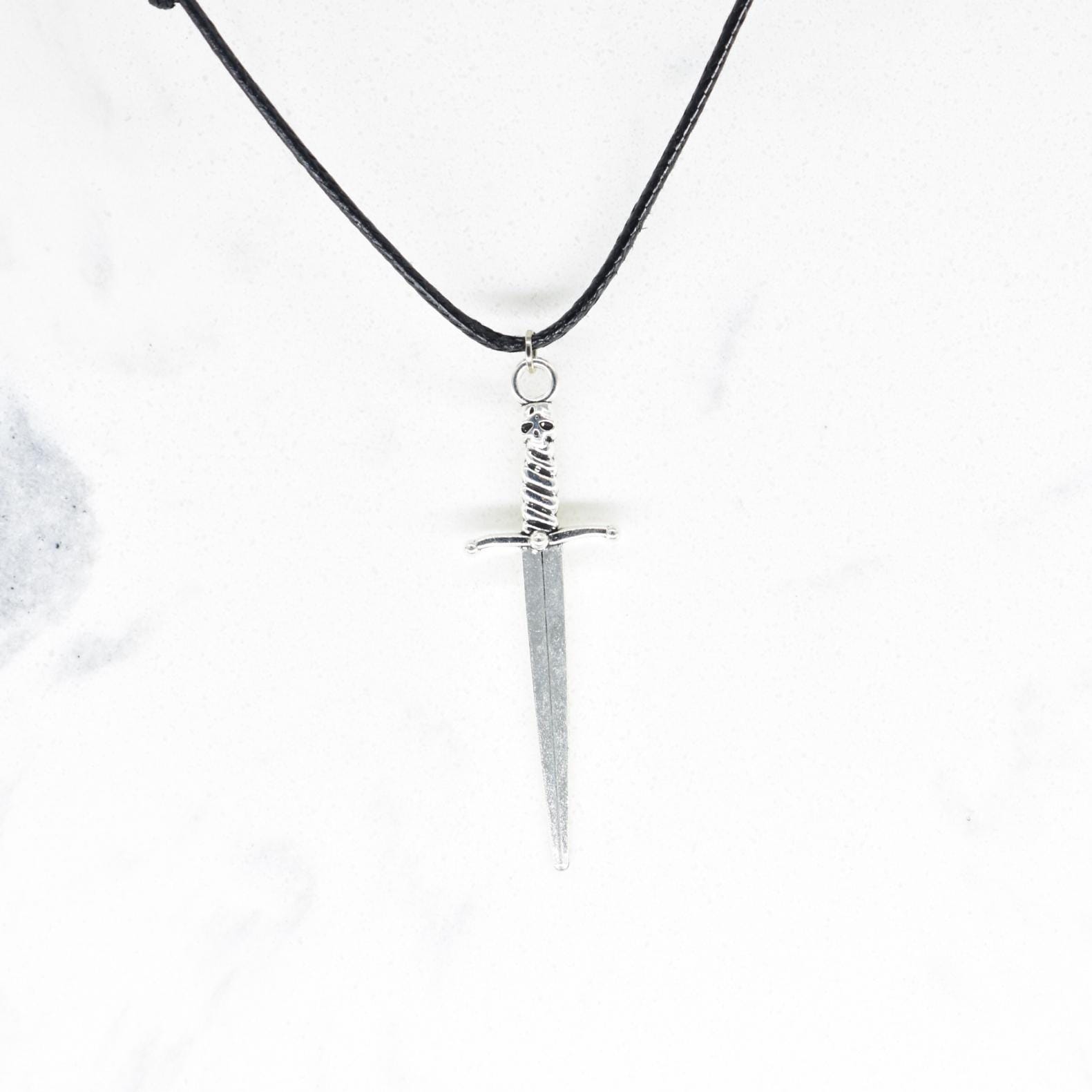 Necromancer Sword Black Cord Necklace