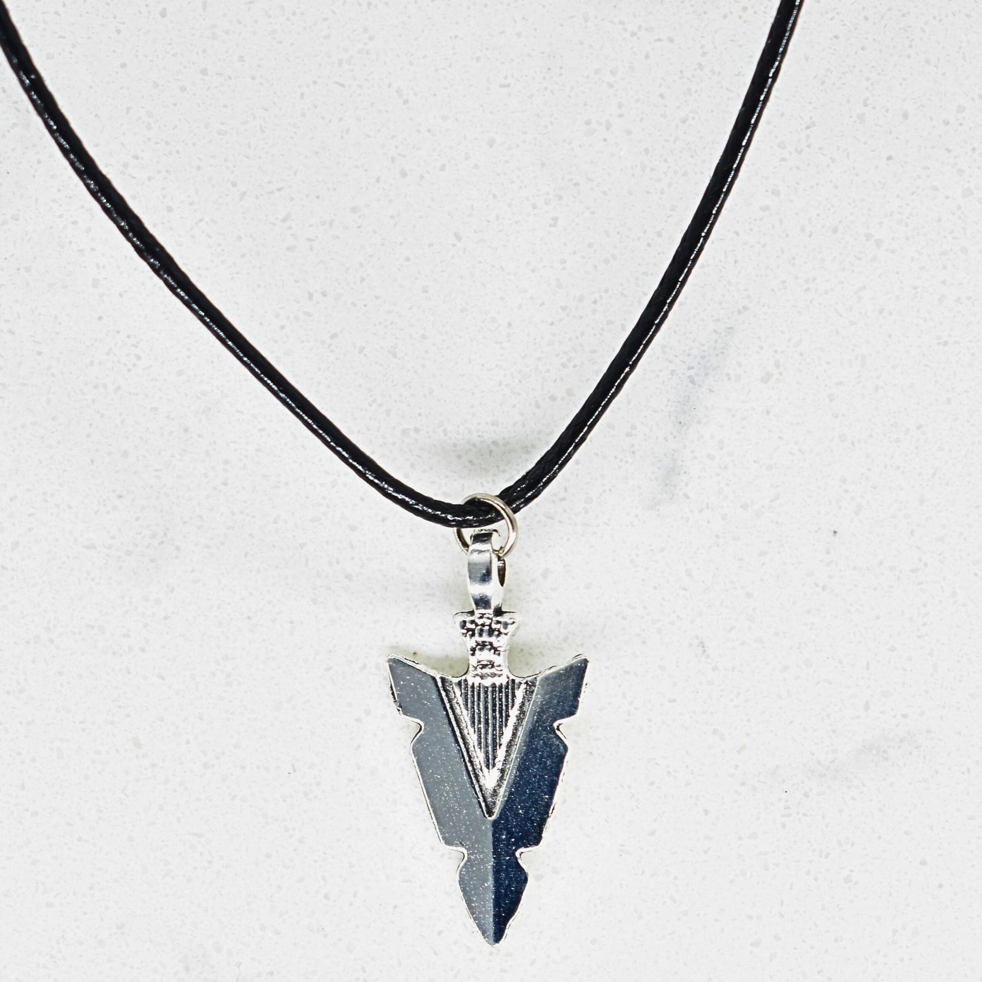 Arrow Head Black Cord Necklace