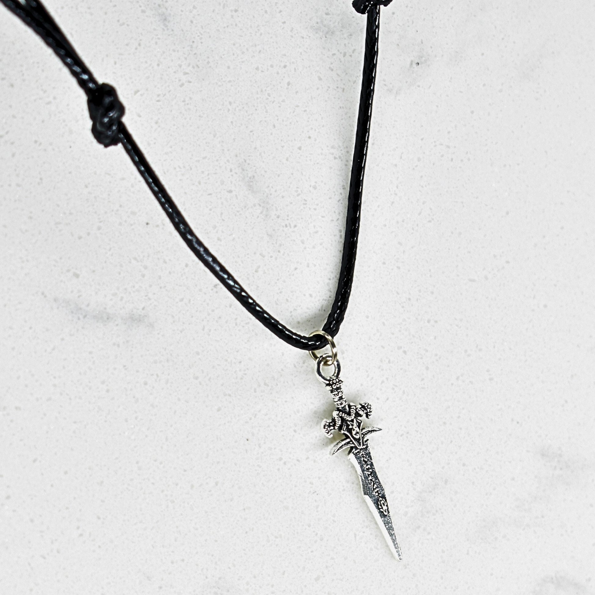 Frostmourne Fantasy Sword Black Cord Necklace