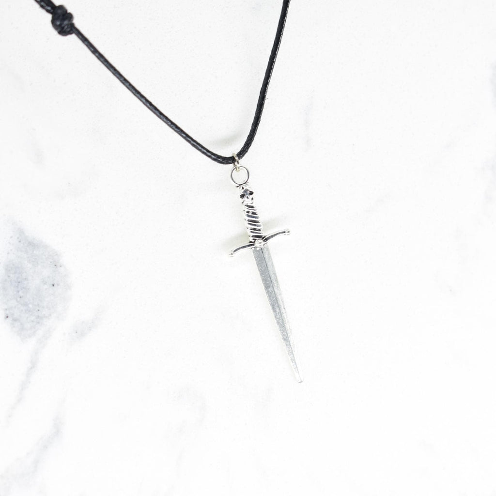 Necromancer Sword Black Cord Necklace