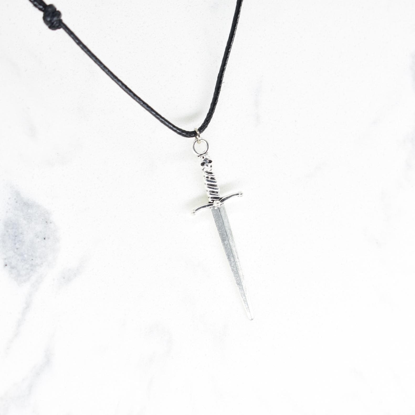 Necromancer Sword Black Cord Necklace