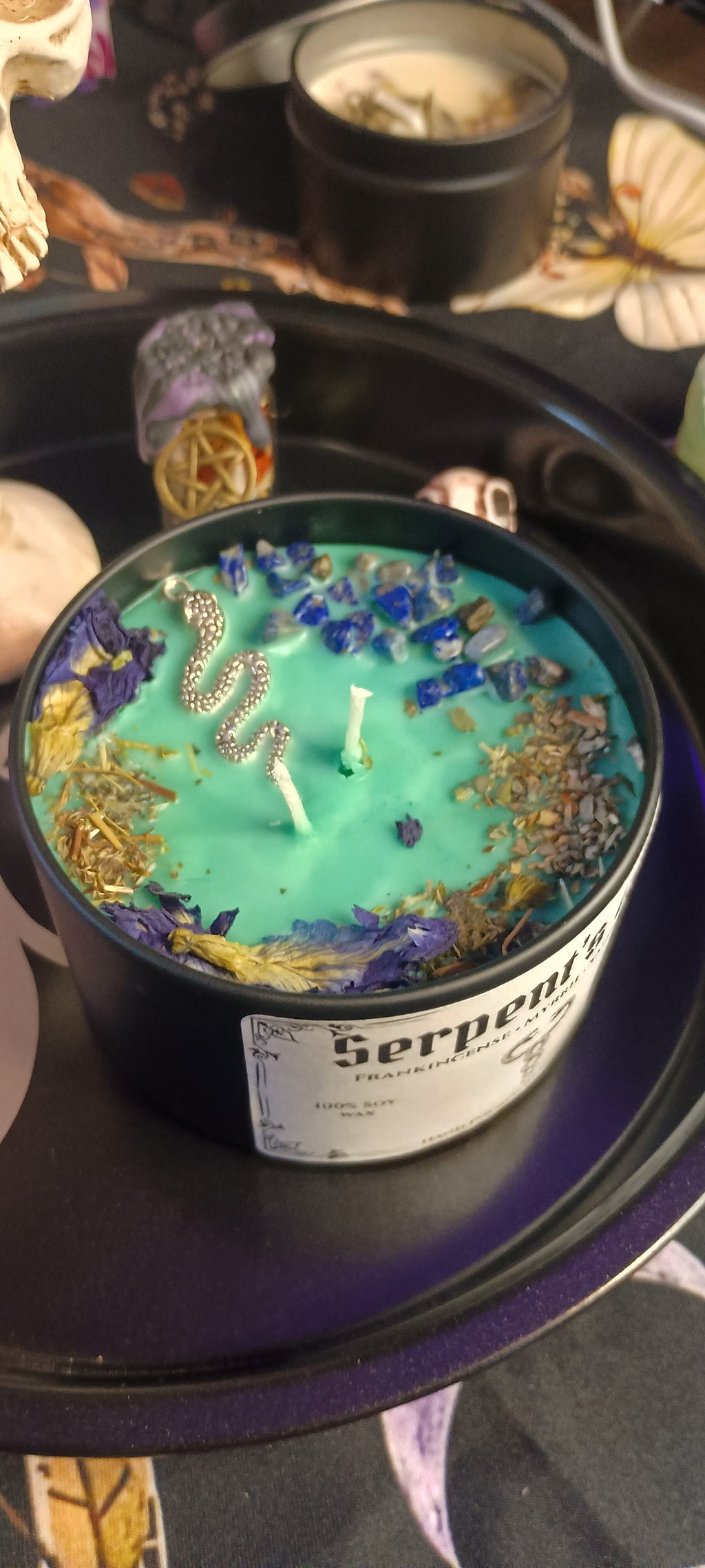 Serpents Gate Intention Candle Jar | Herb & Crystal Infused