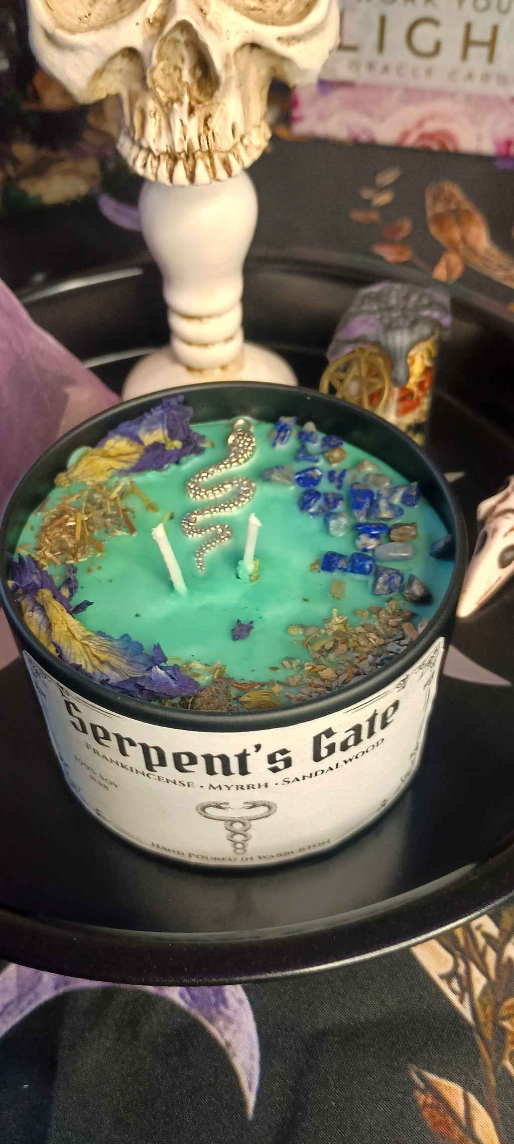 Serpents Gate Intention Candle Jar | Herb & Crystal Infused