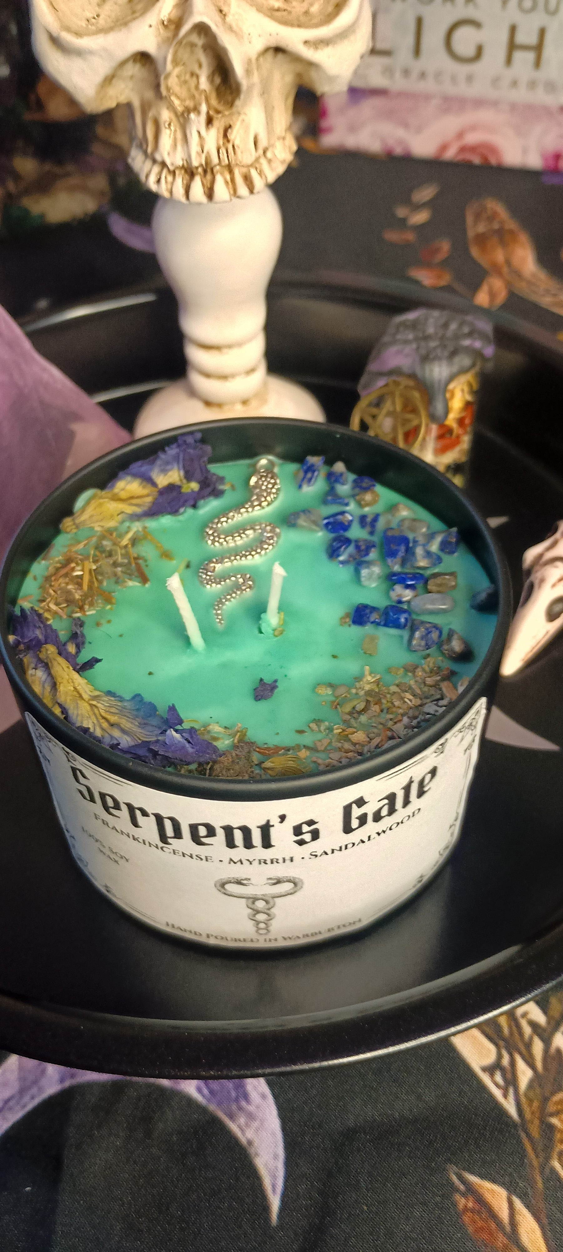 Serpents Gate Intention Candle Jar | Herb & Crystal Infused