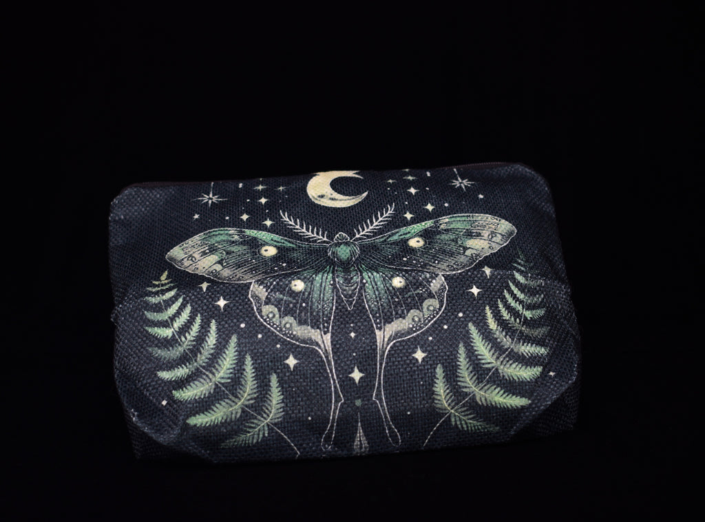 Green Luna Moth Witch Makeup Bag