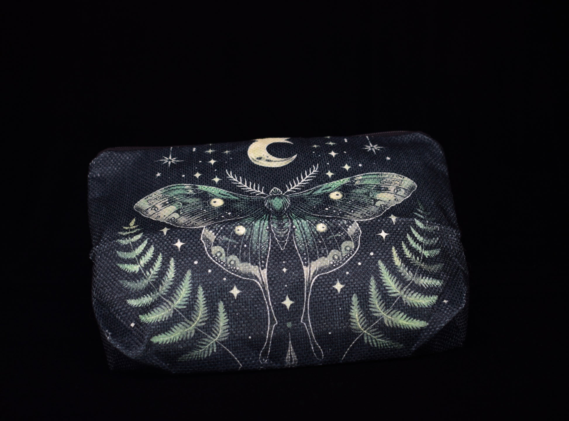 Green Luna Moth Witch Makeup Bag