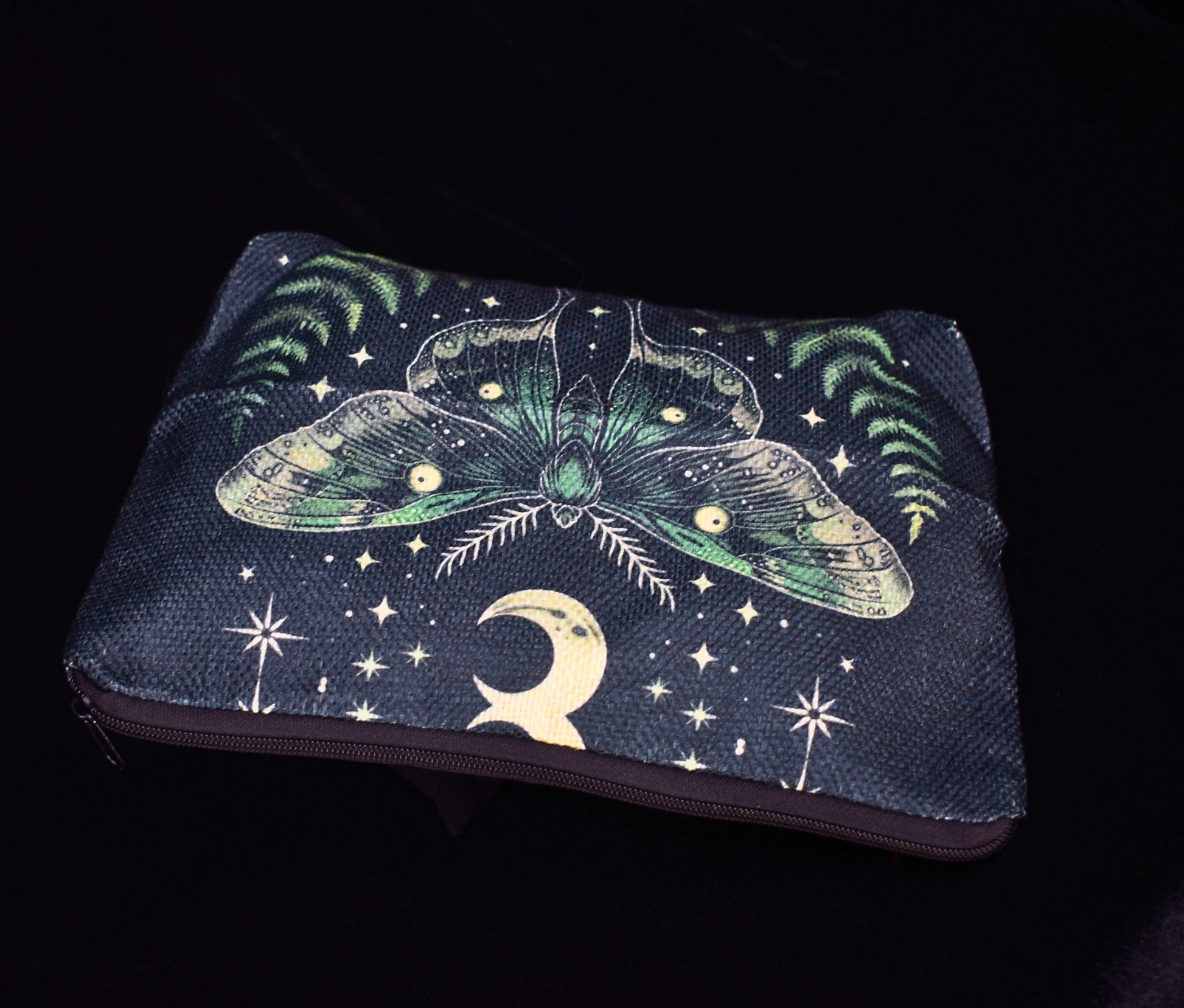 Green Luna Moth Witch Makeup Bag