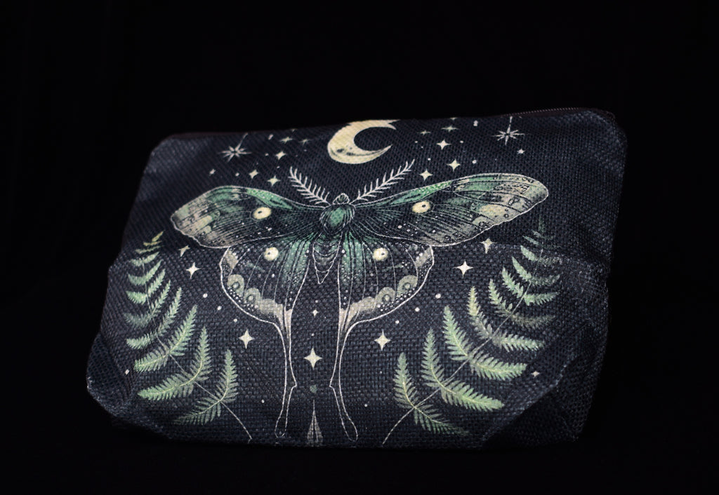 Green Luna Moth Witch Makeup Bag