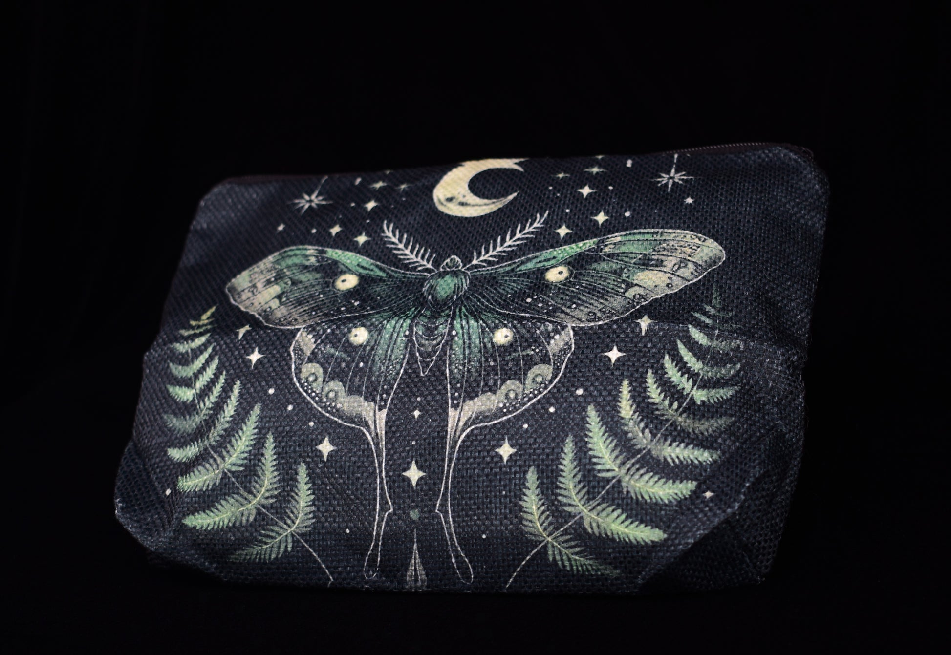 Green Luna Moth Witch Makeup Bag