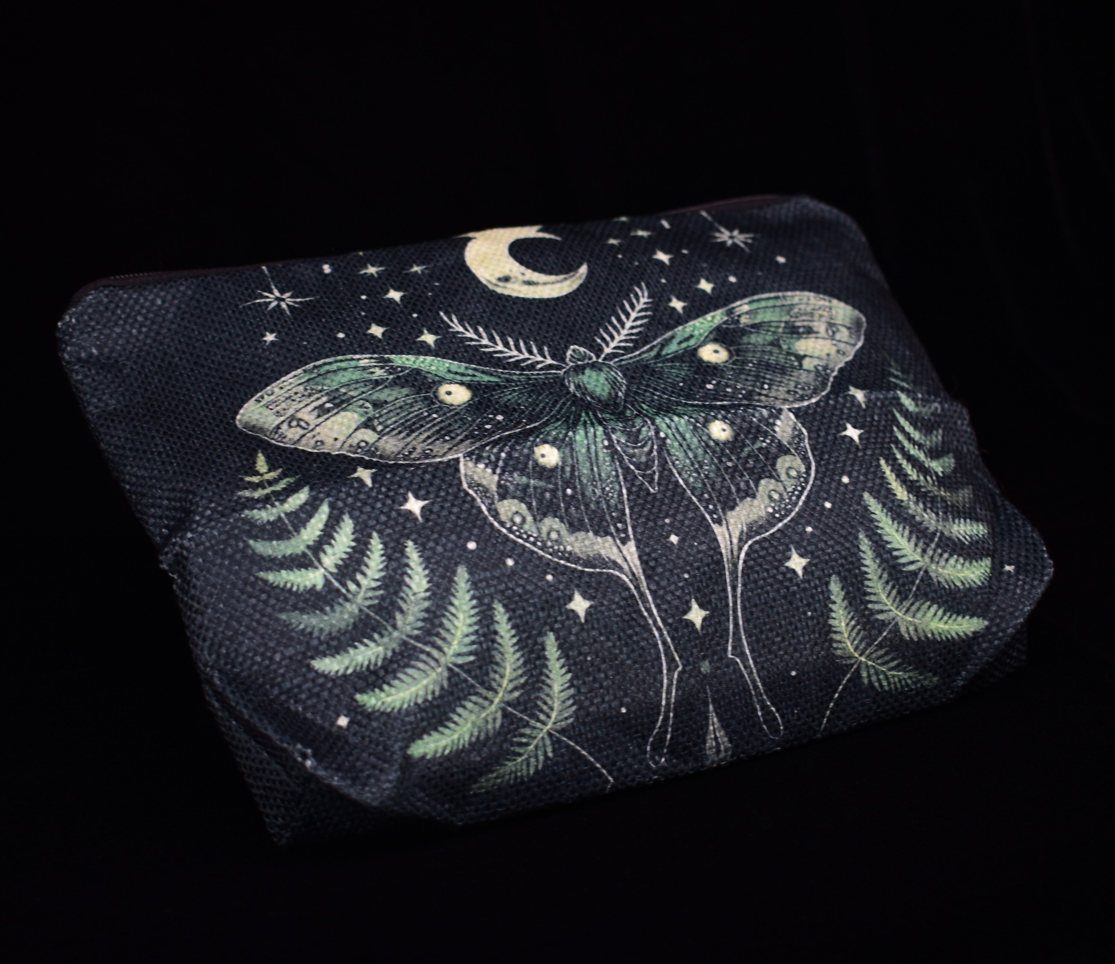 Green Luna Moth Witch Makeup Bag