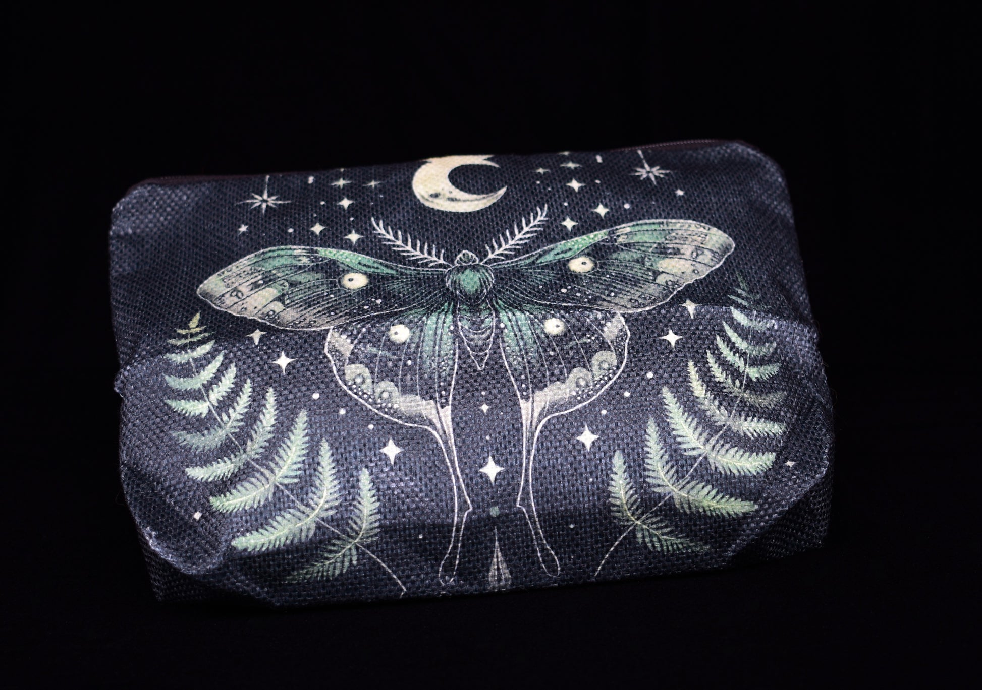 Green Luna Moth Witch Makeup Bag