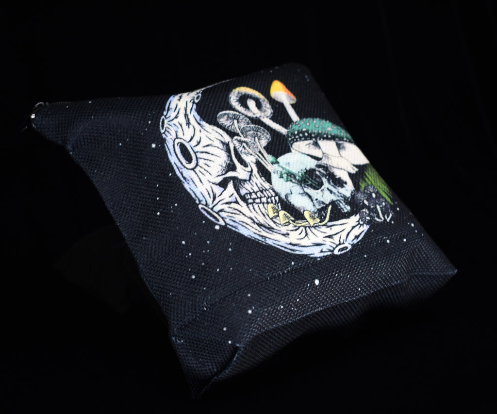 Gothic Skeleton Moon Mushroom Makeup Bag