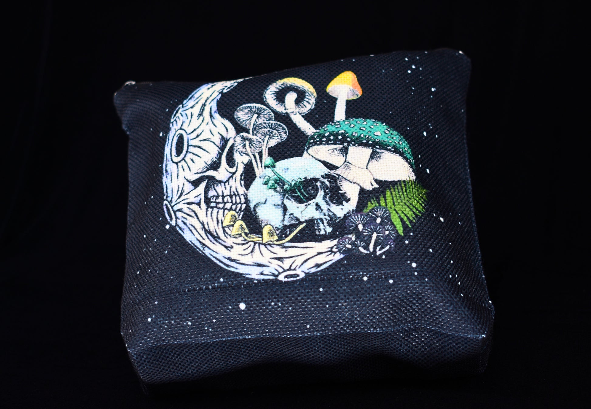 Gothic Skeleton Moon Mushroom Makeup Bag