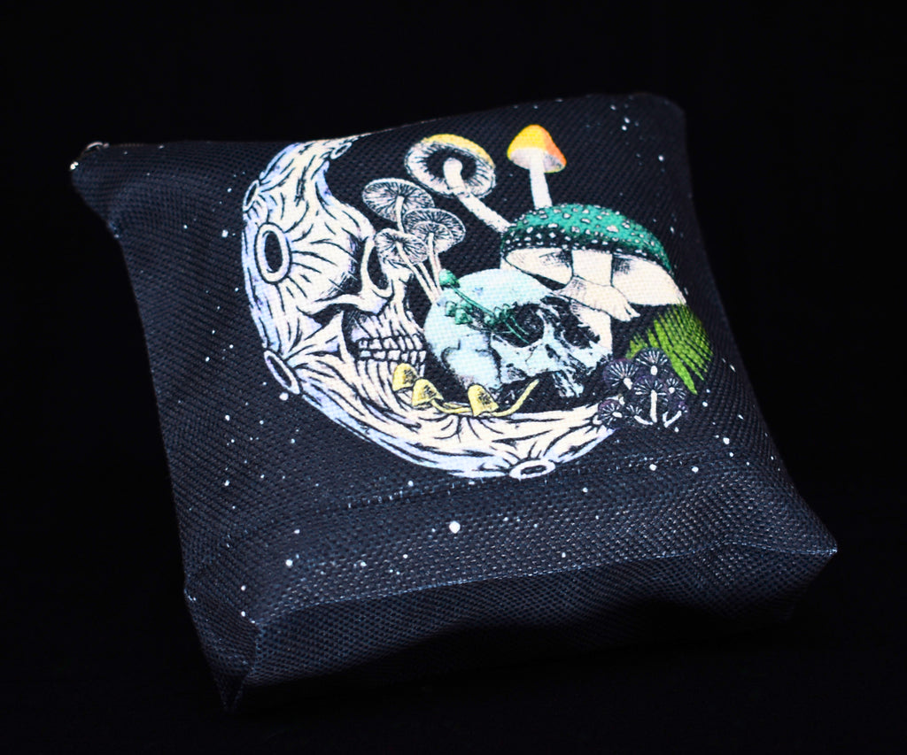Gothic Skeleton Moon Mushroom Makeup Bag