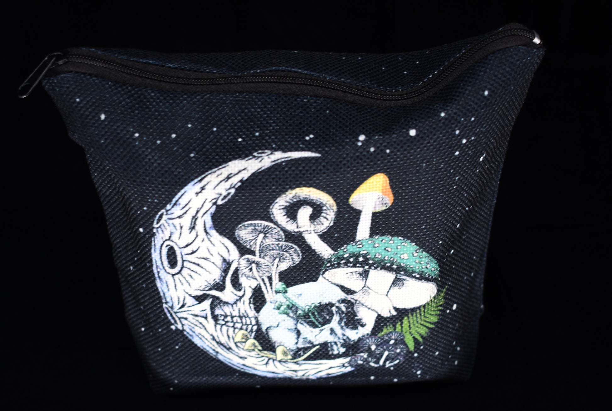 Gothic Skeleton Moon Mushroom Makeup Bag