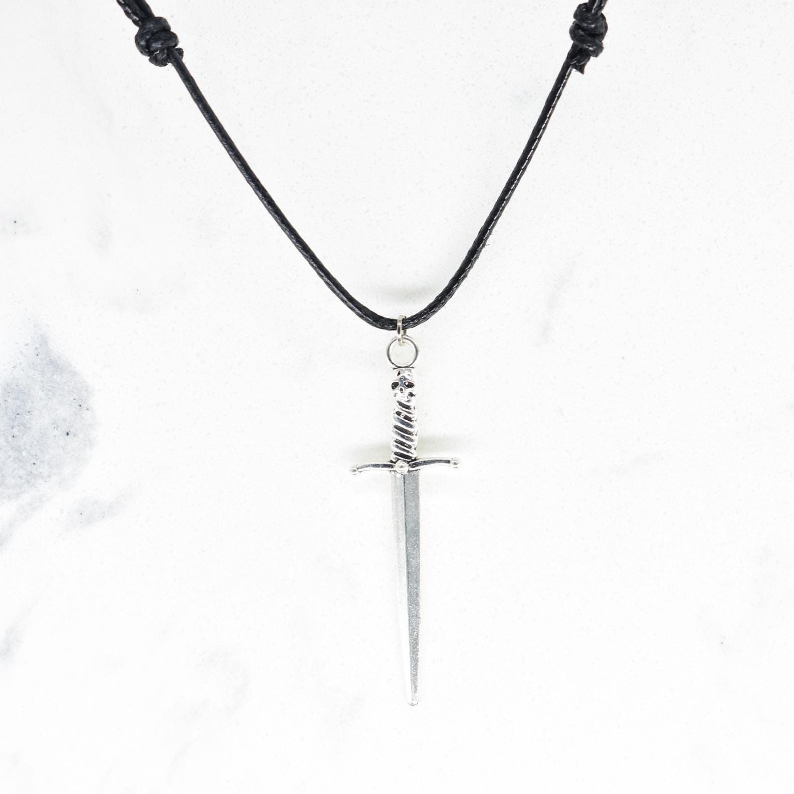 Necromancer Sword Black Cord Necklace