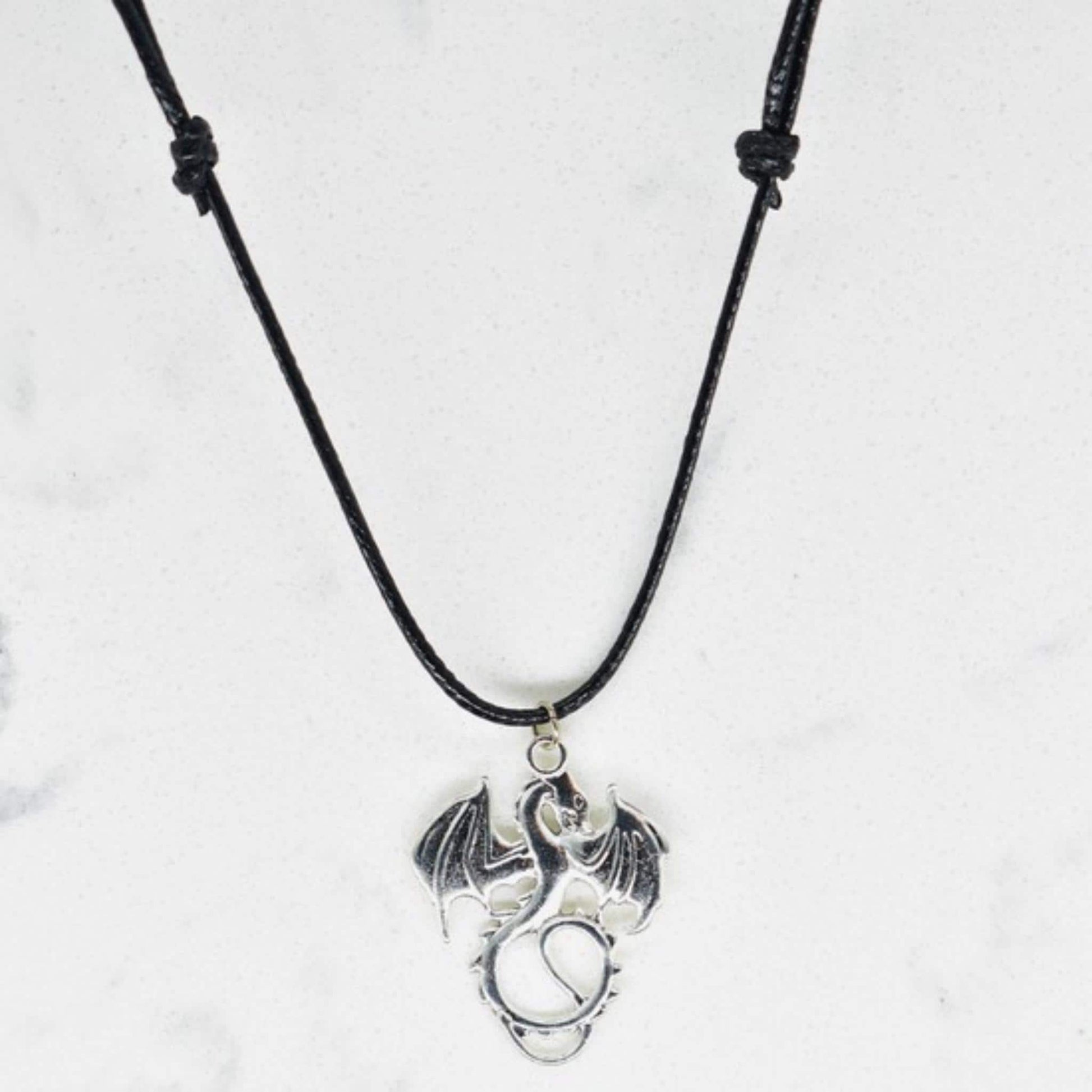Dragon Fantasy Black Cord Necklace