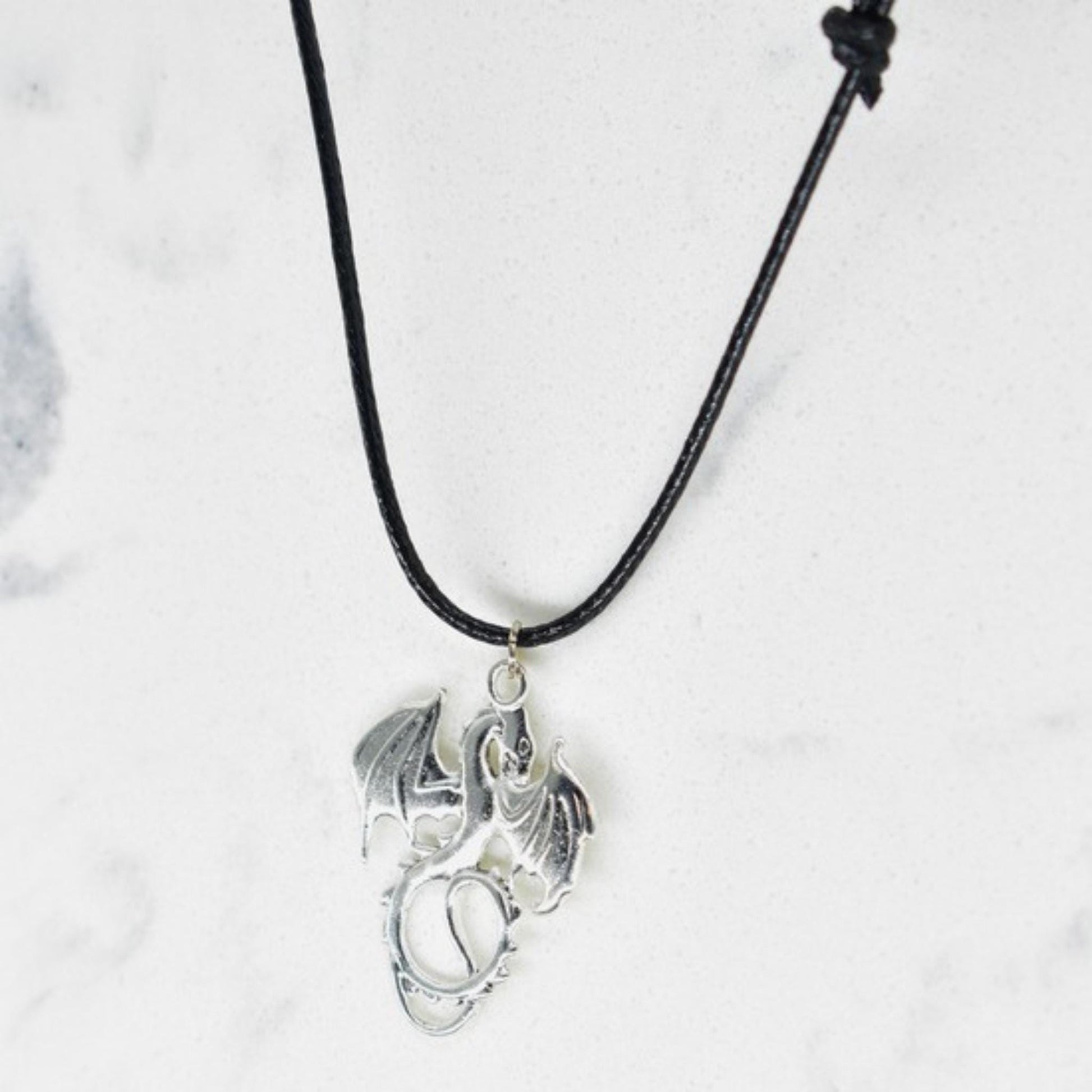 Dragon Fantasy Black Cord Necklace